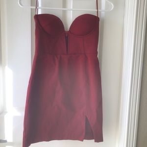 NWOT Sexy red fitted strapless bustier dress XS